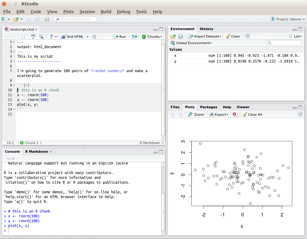 RStudio interface